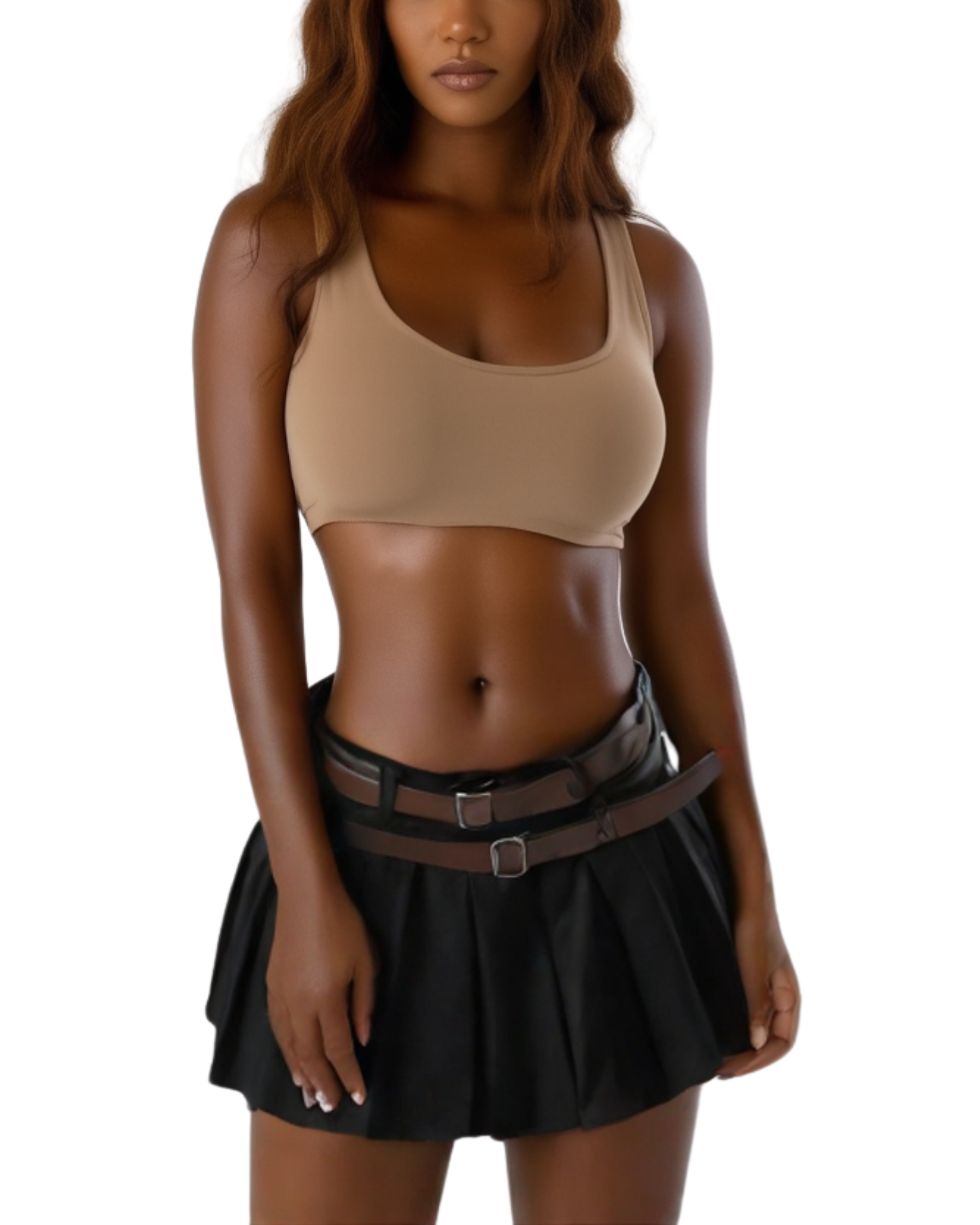 Womens Leather Belt Skirt