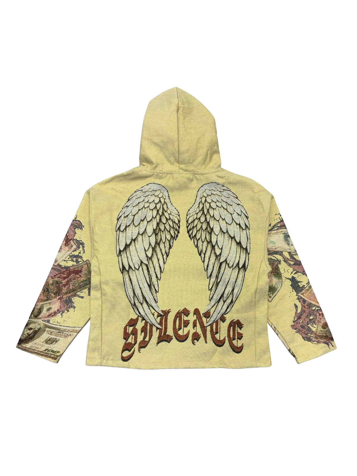 Mens Silence Wings Tapestry Hoodie