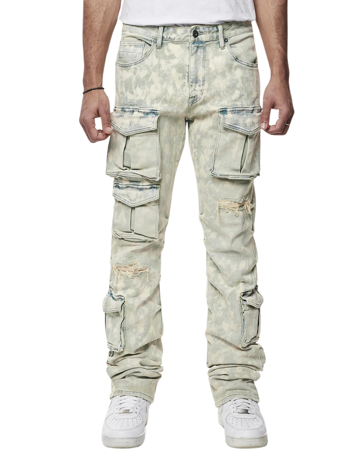 Mens Multi Cargo Straight Fit Jeans