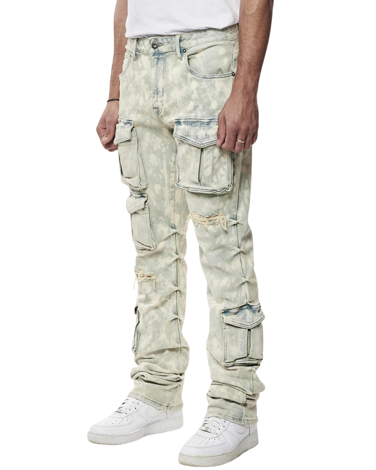 Mens Multi Cargo Straight Fit Jeans