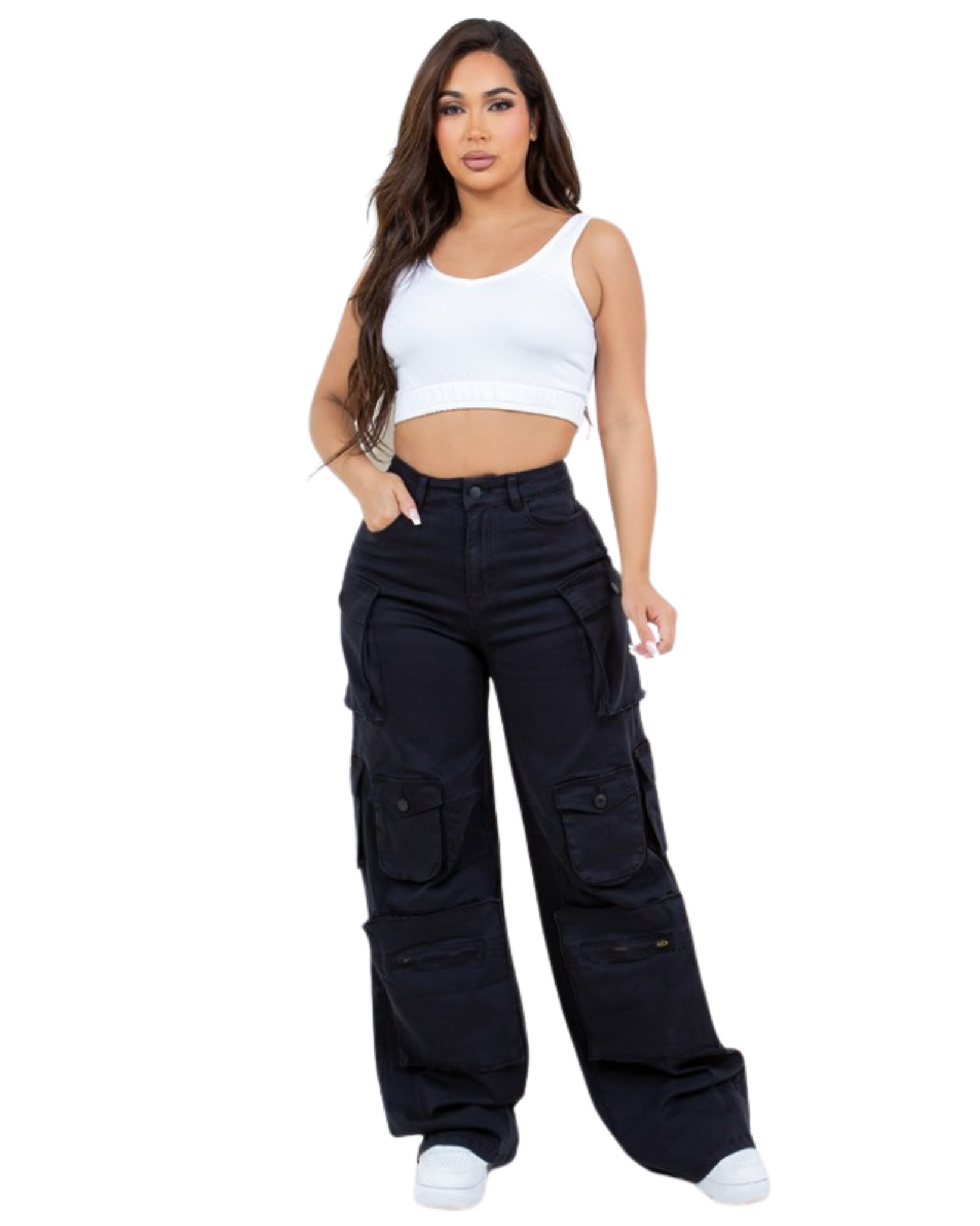 Womens Multi Pocket Cargo Denim Jean