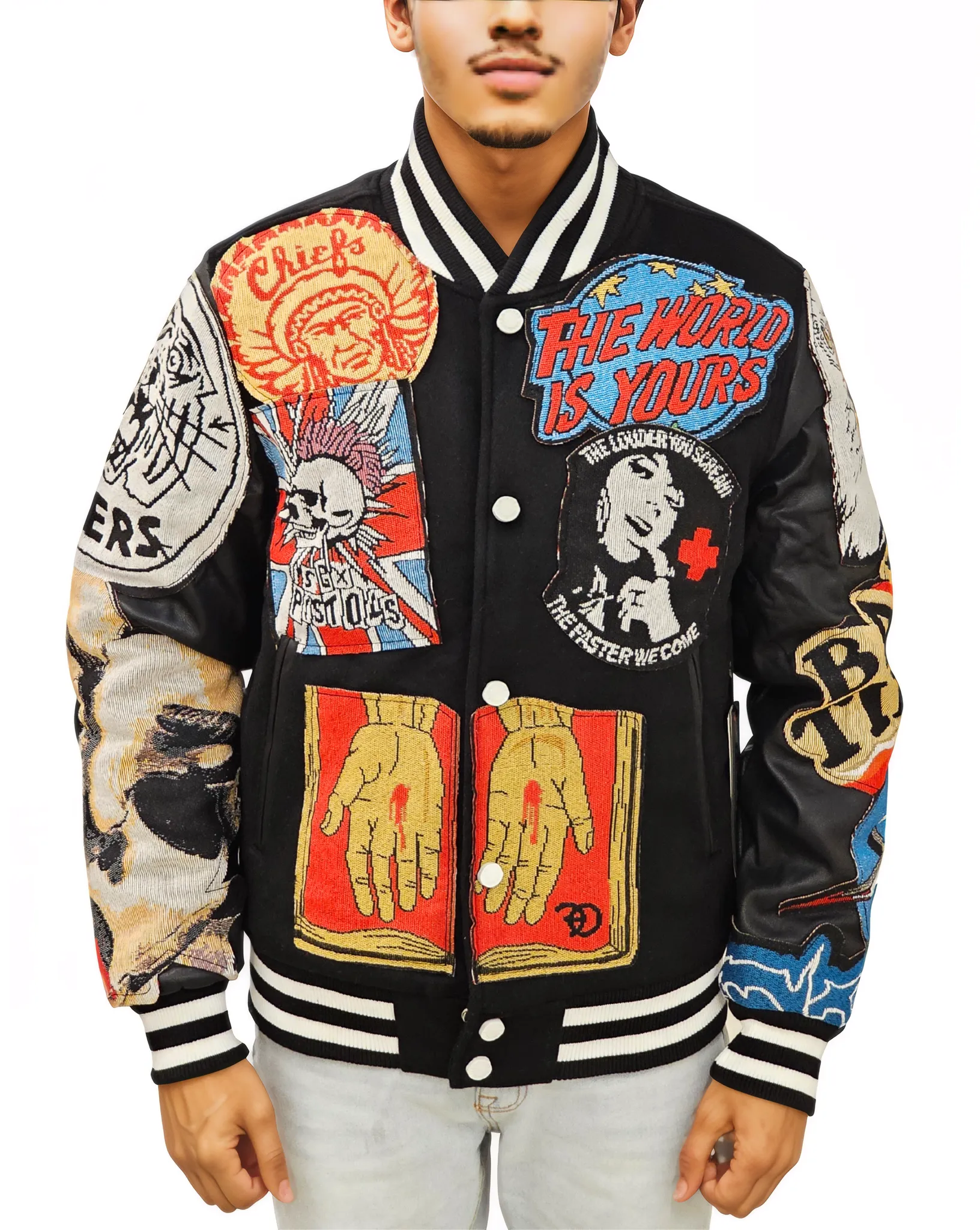 Mens Love Scars Pastry Varsity Jacket
