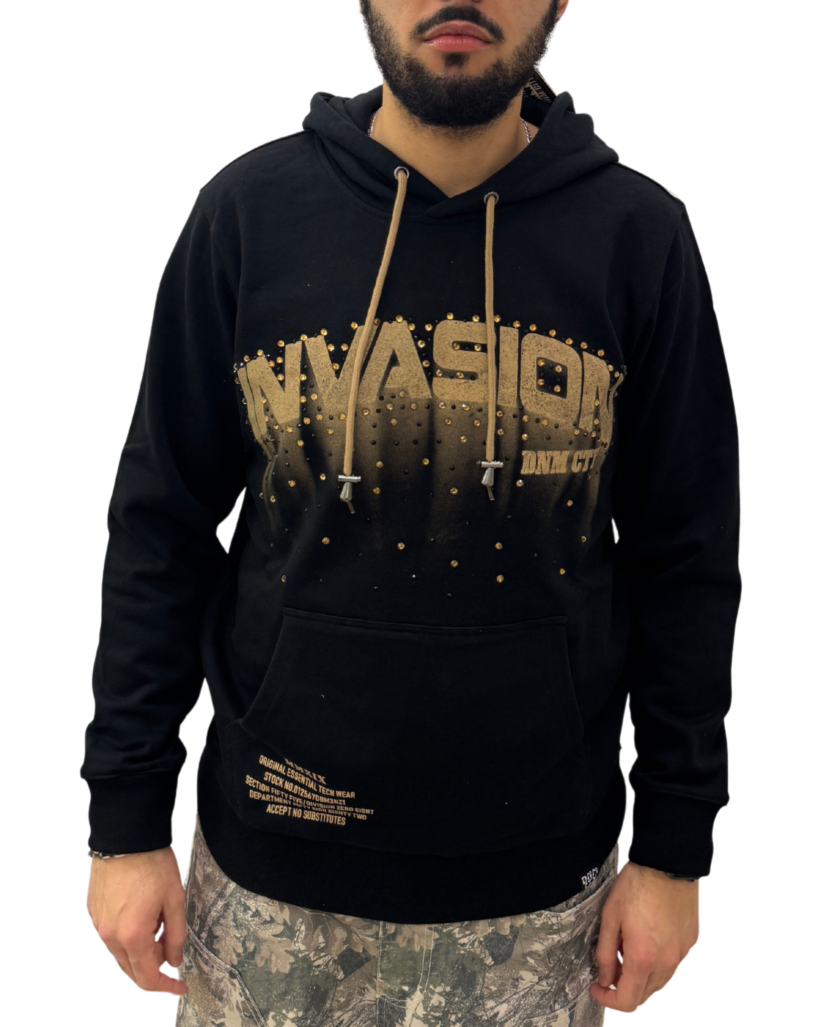 Mens Invasion Stone Hoodie