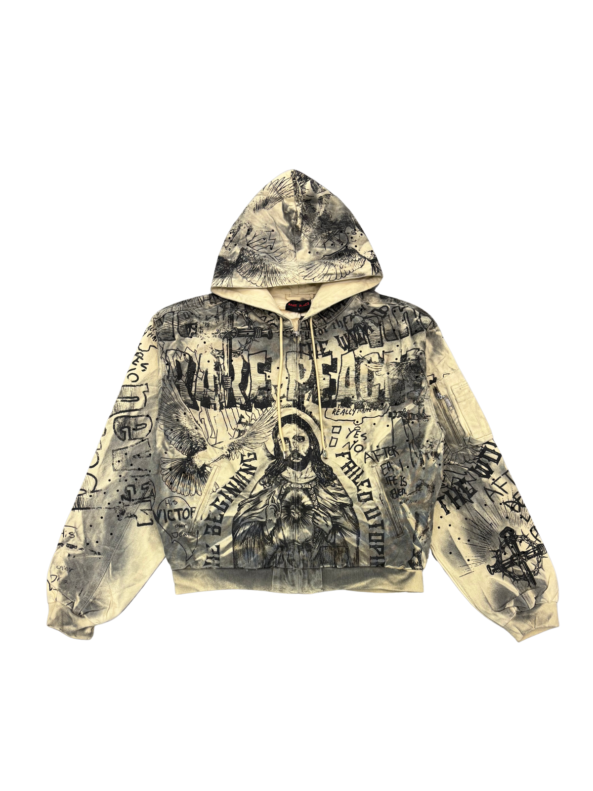 Mens Air Brush Zip Canvas Jacket