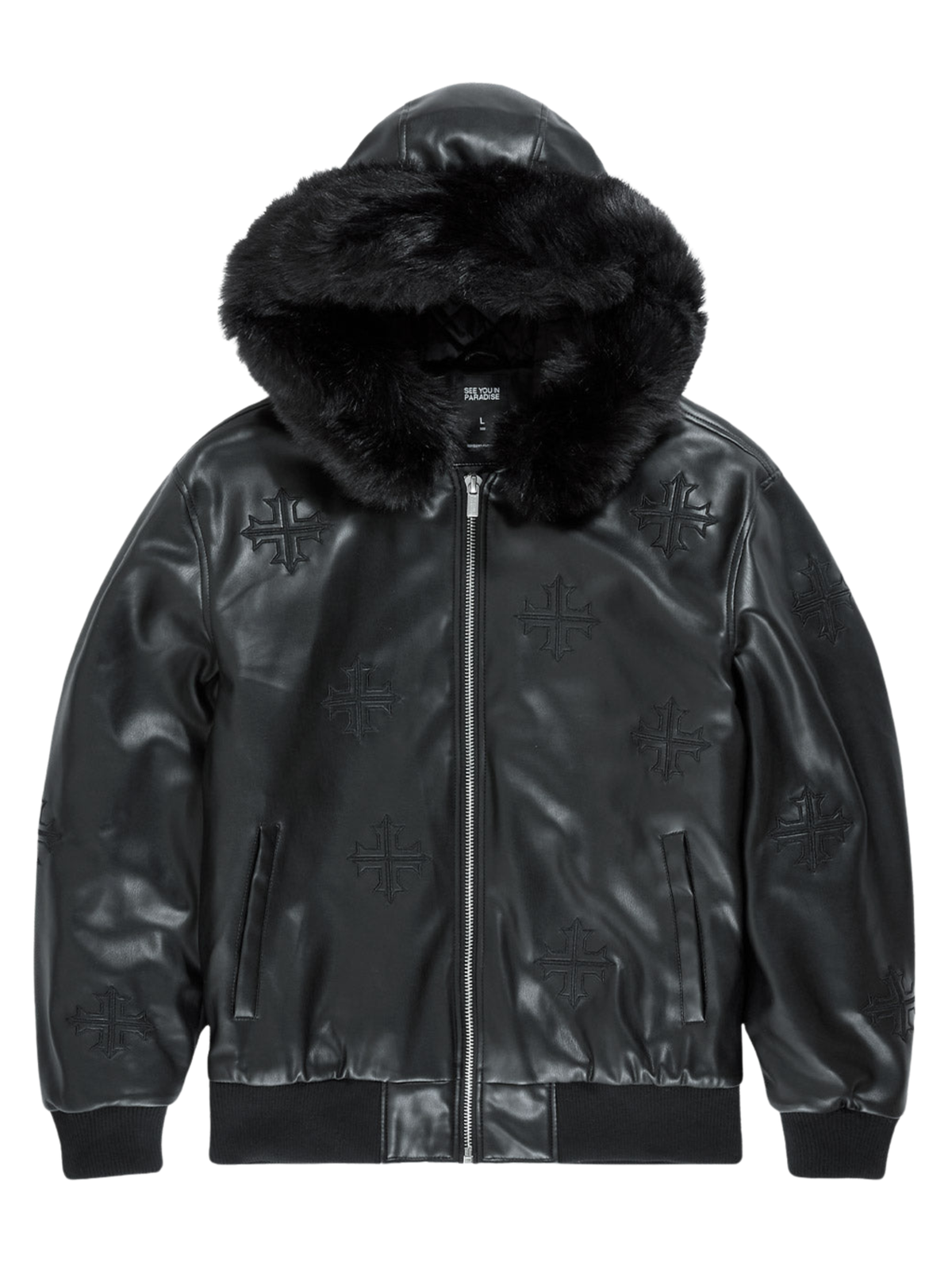 Mens Crosses Fur Collar Jacket