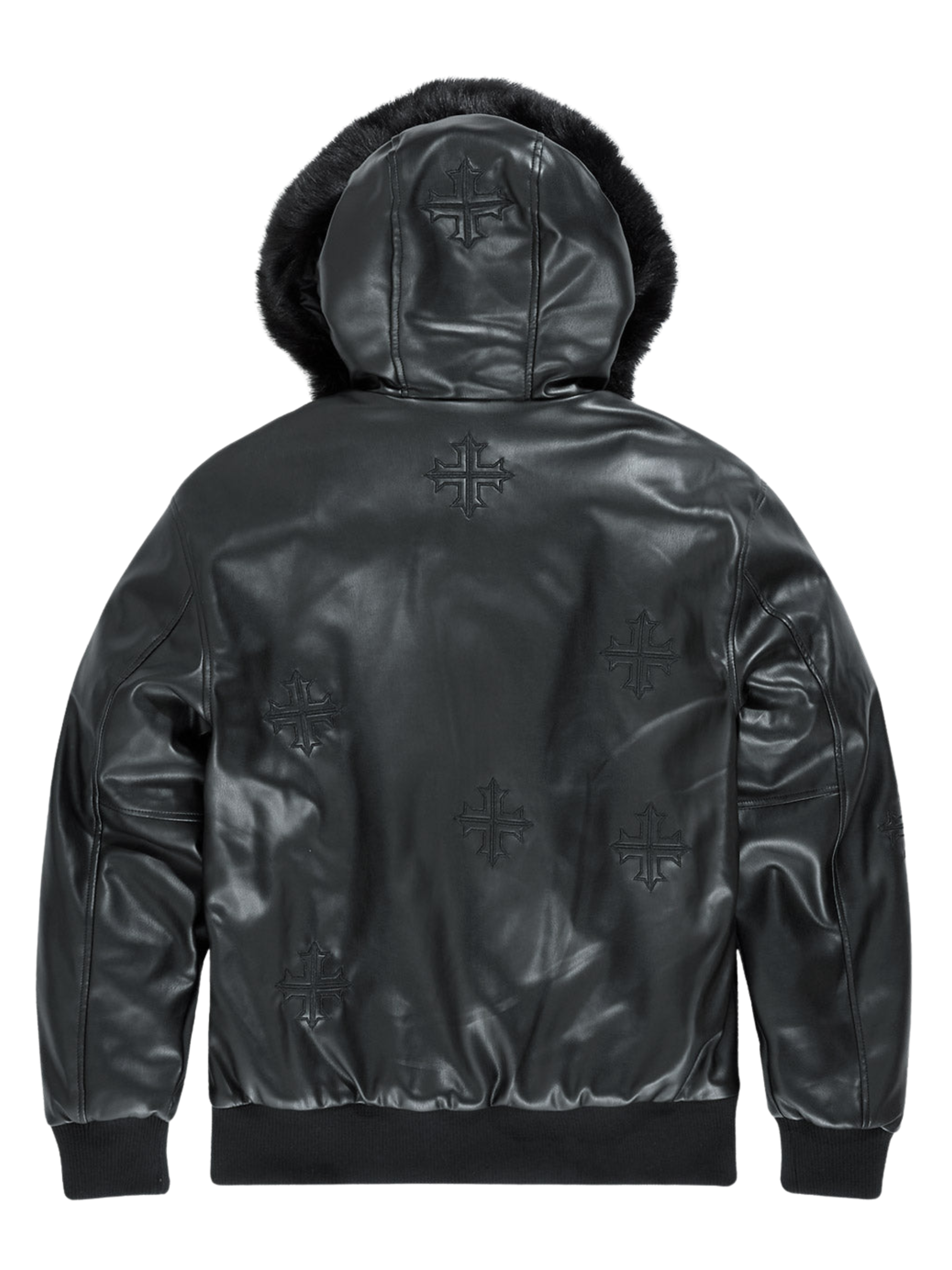 Mens Crosses Fur Collar Jacket