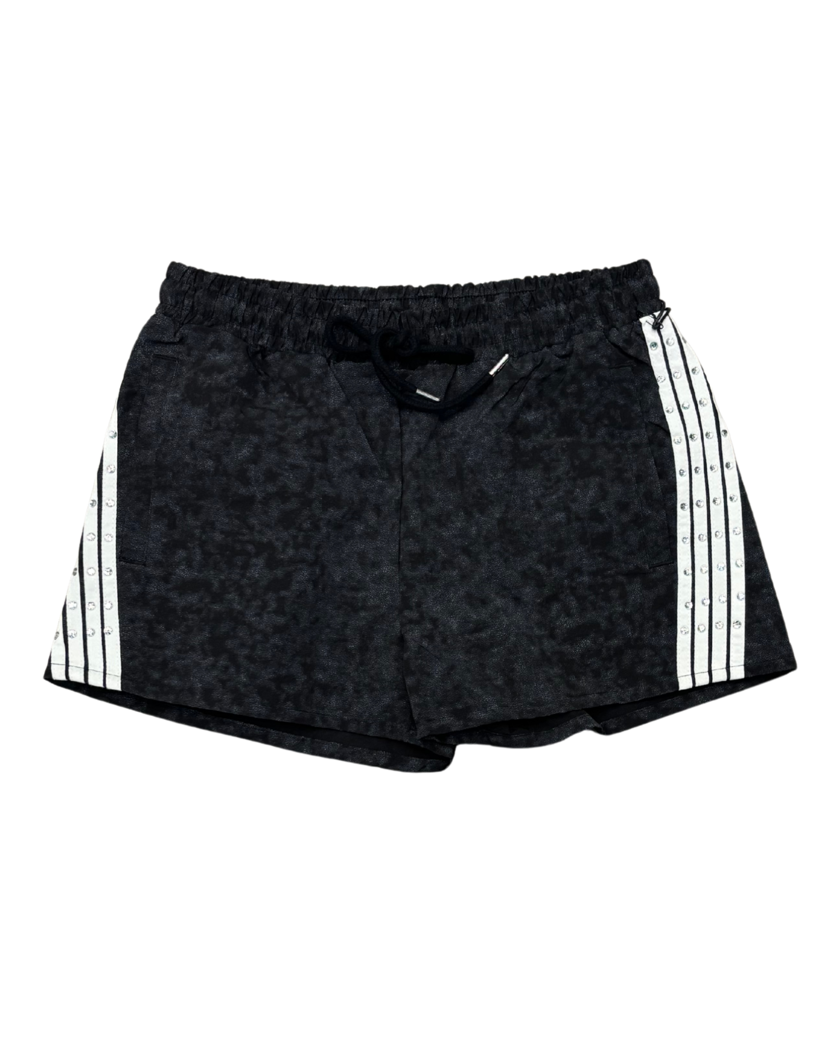 Womens Rhinestone Stripe Shorts