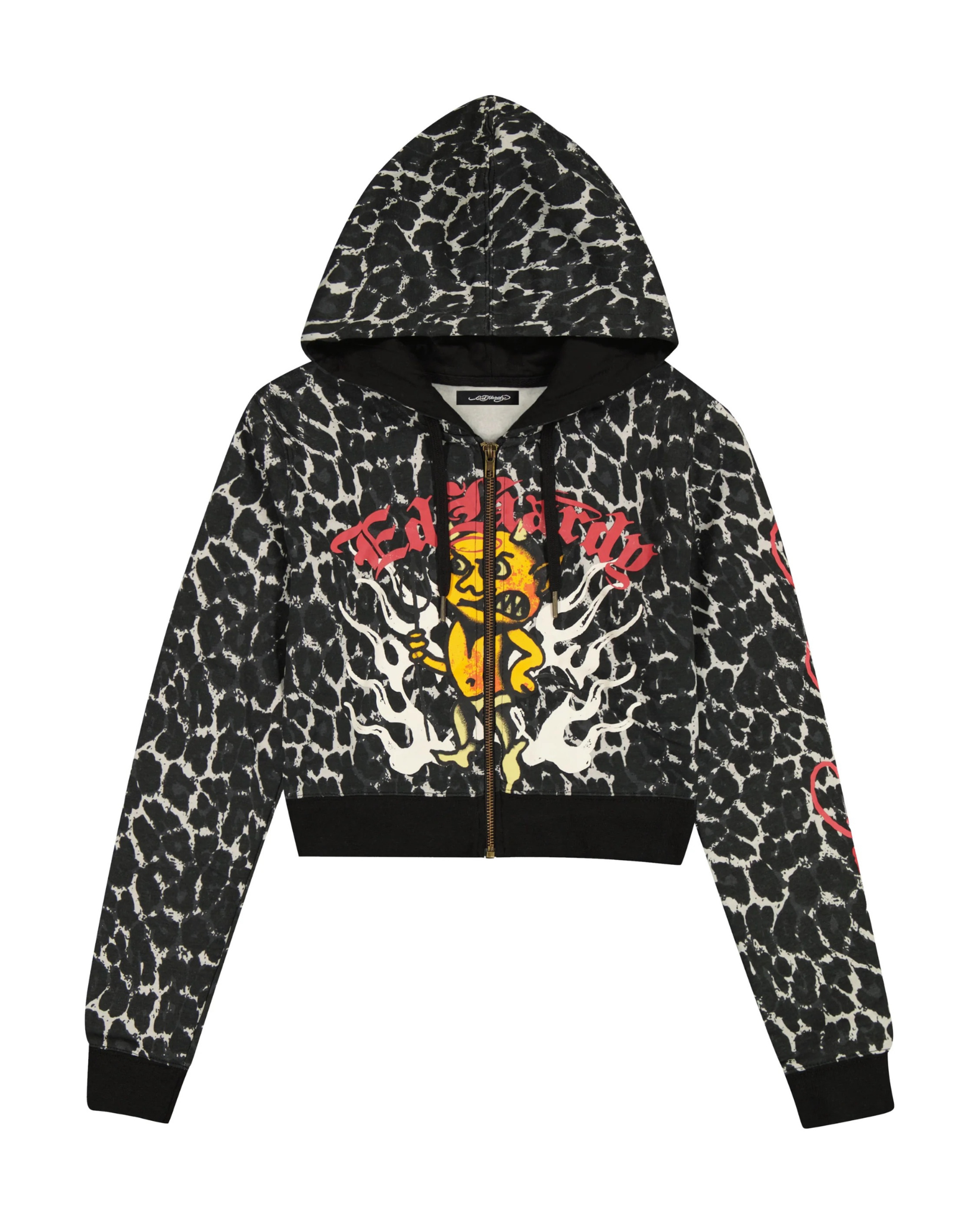 Womens Leopard Zip Up Hoodie