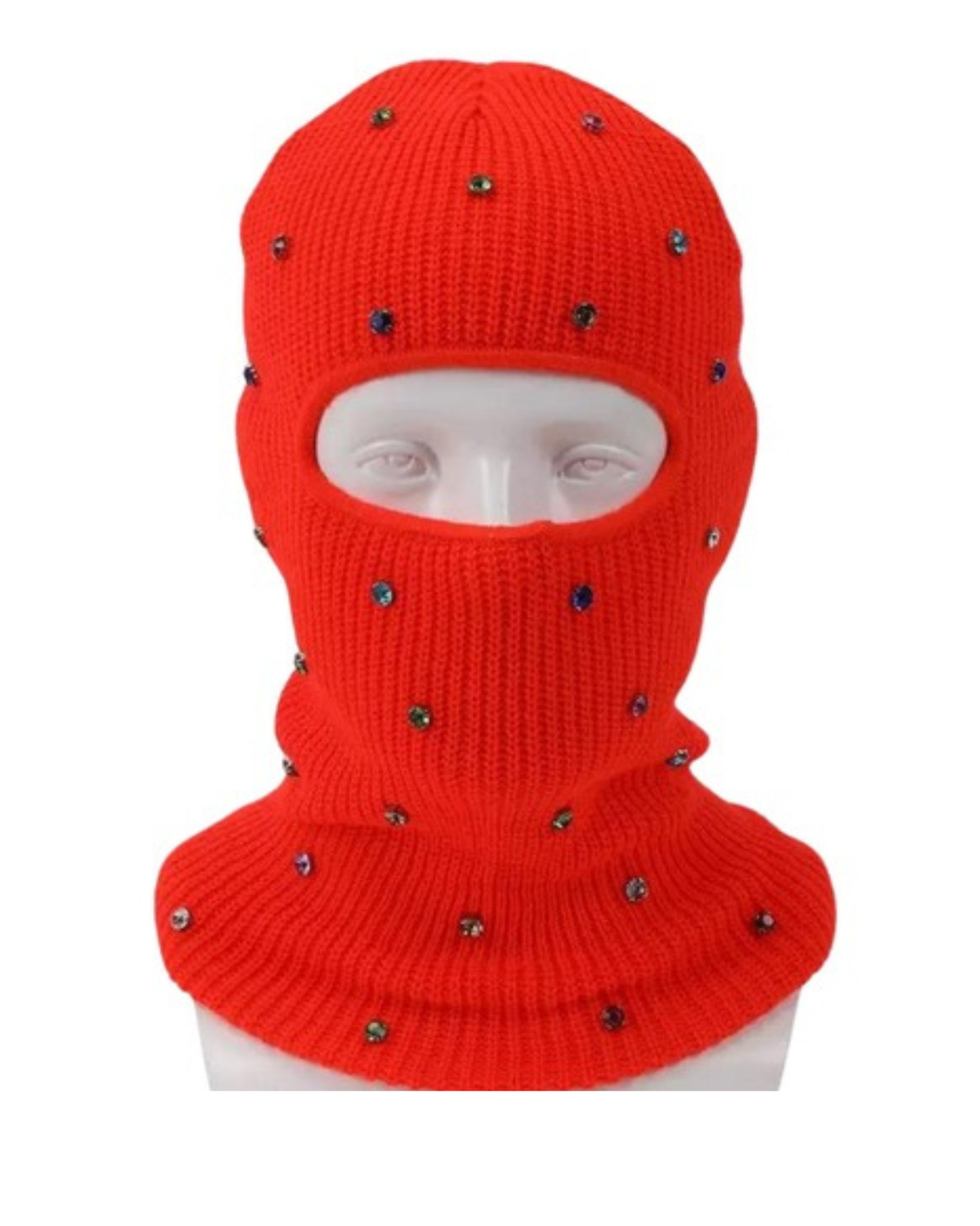 Multi Color Rhinestone Ski Mask