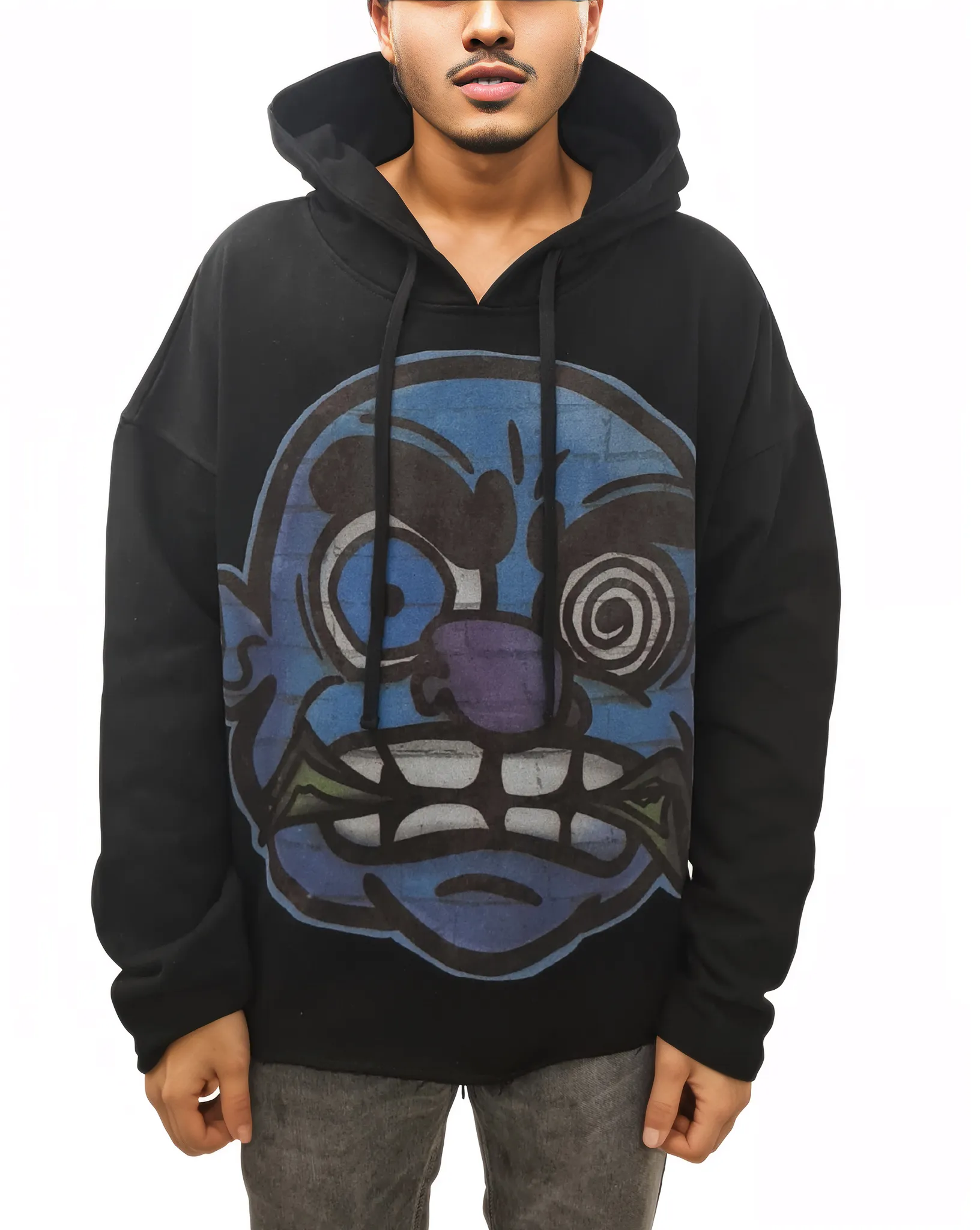 Mens Blue Rage Hoodie