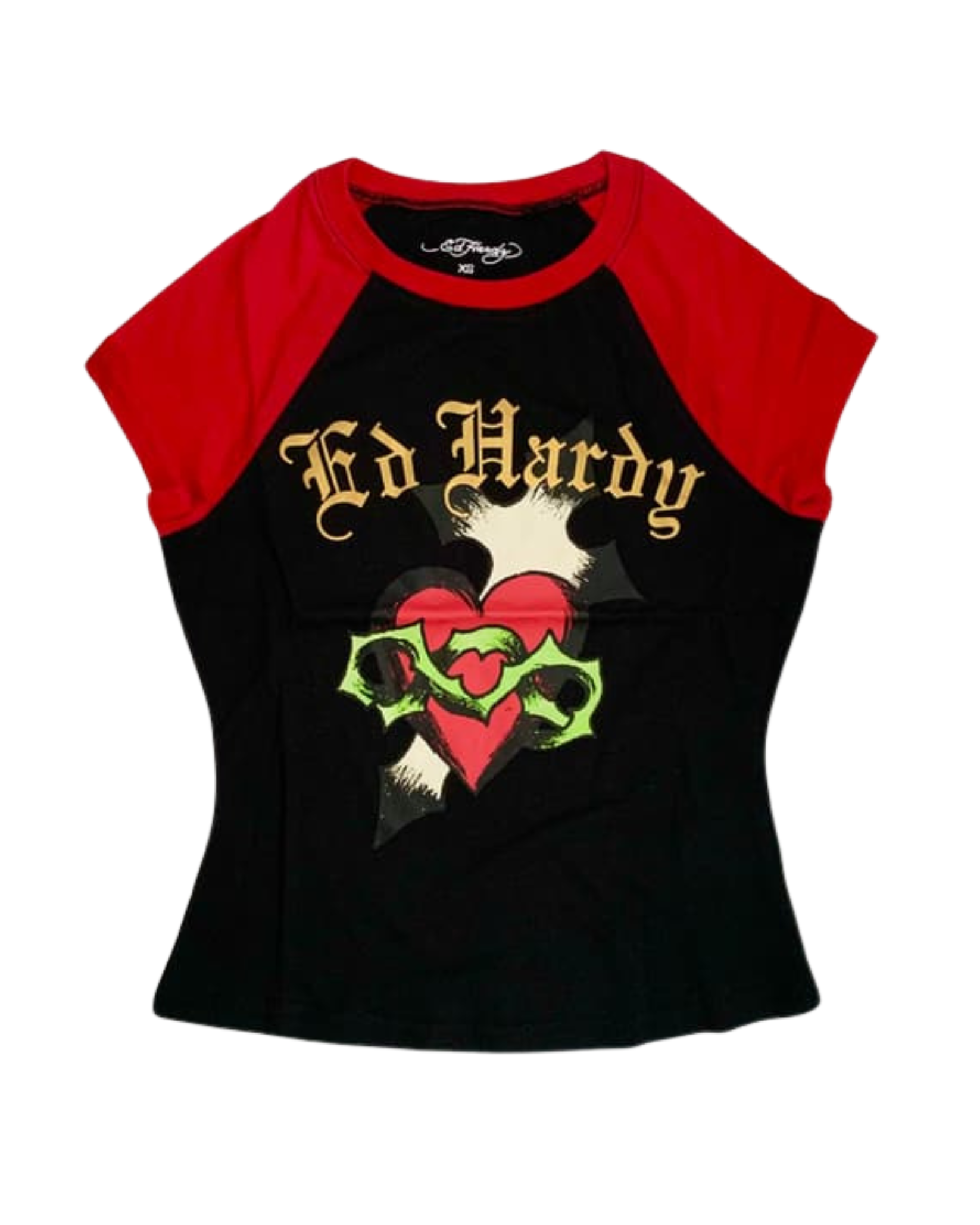 Womens Heart Cross Raglan Tee