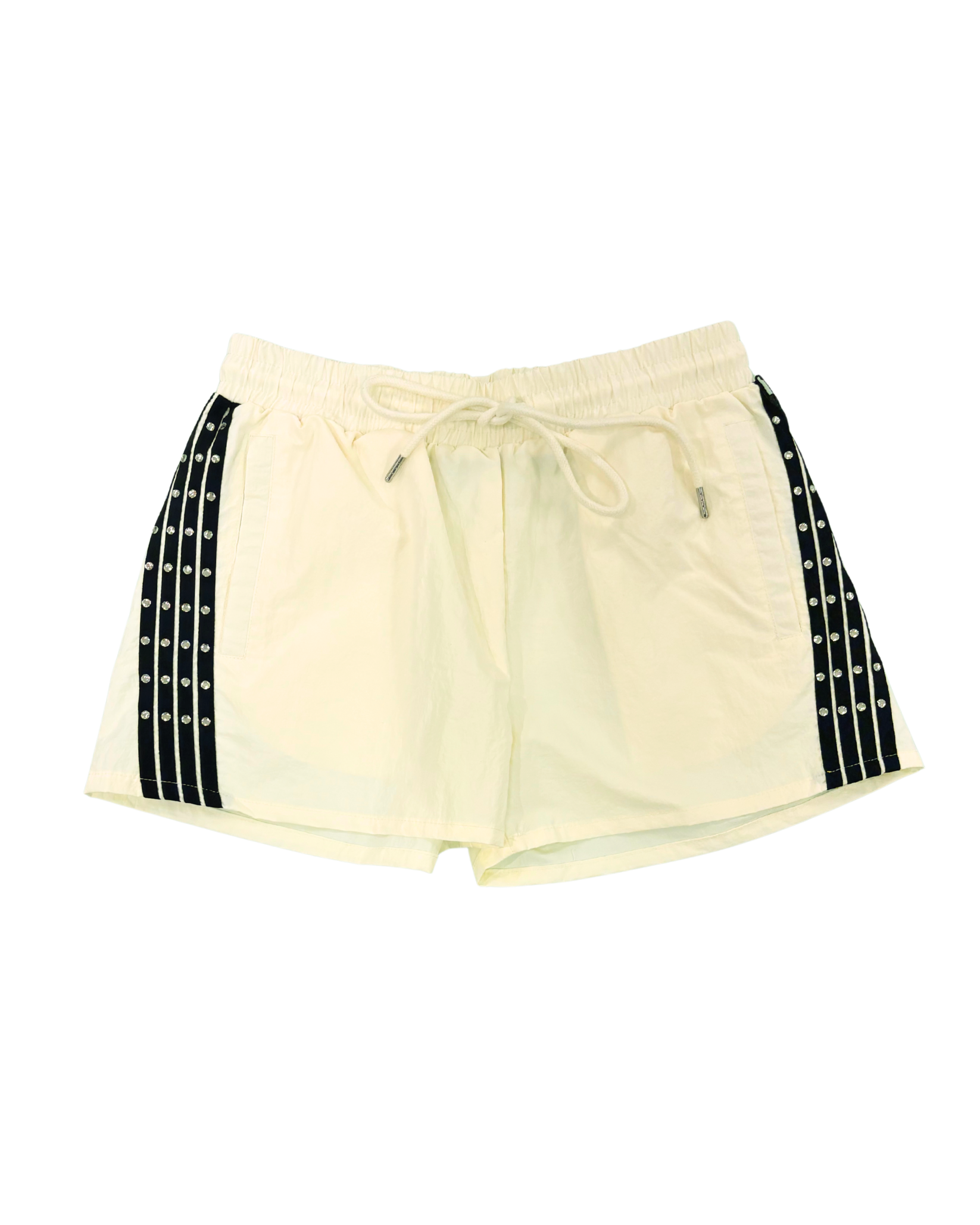 Womens Rhinestone Stripe Shorts