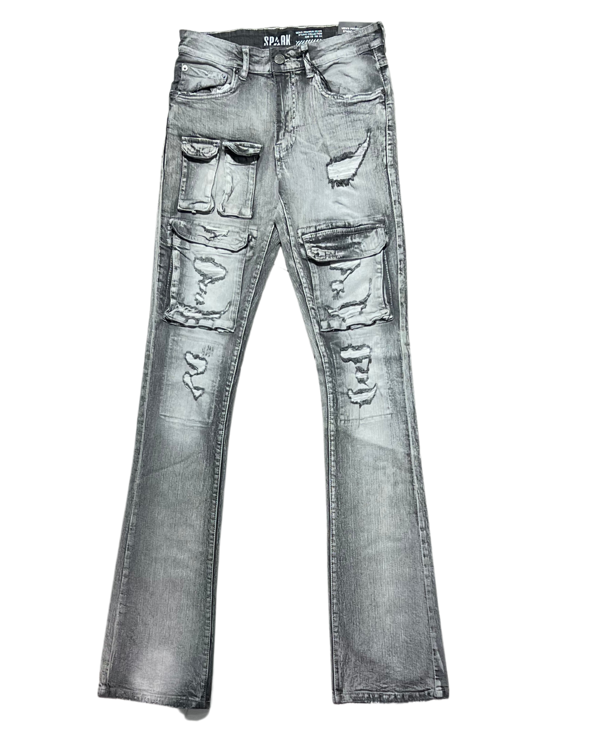 Mens Stacked Cargo Jeans S3024