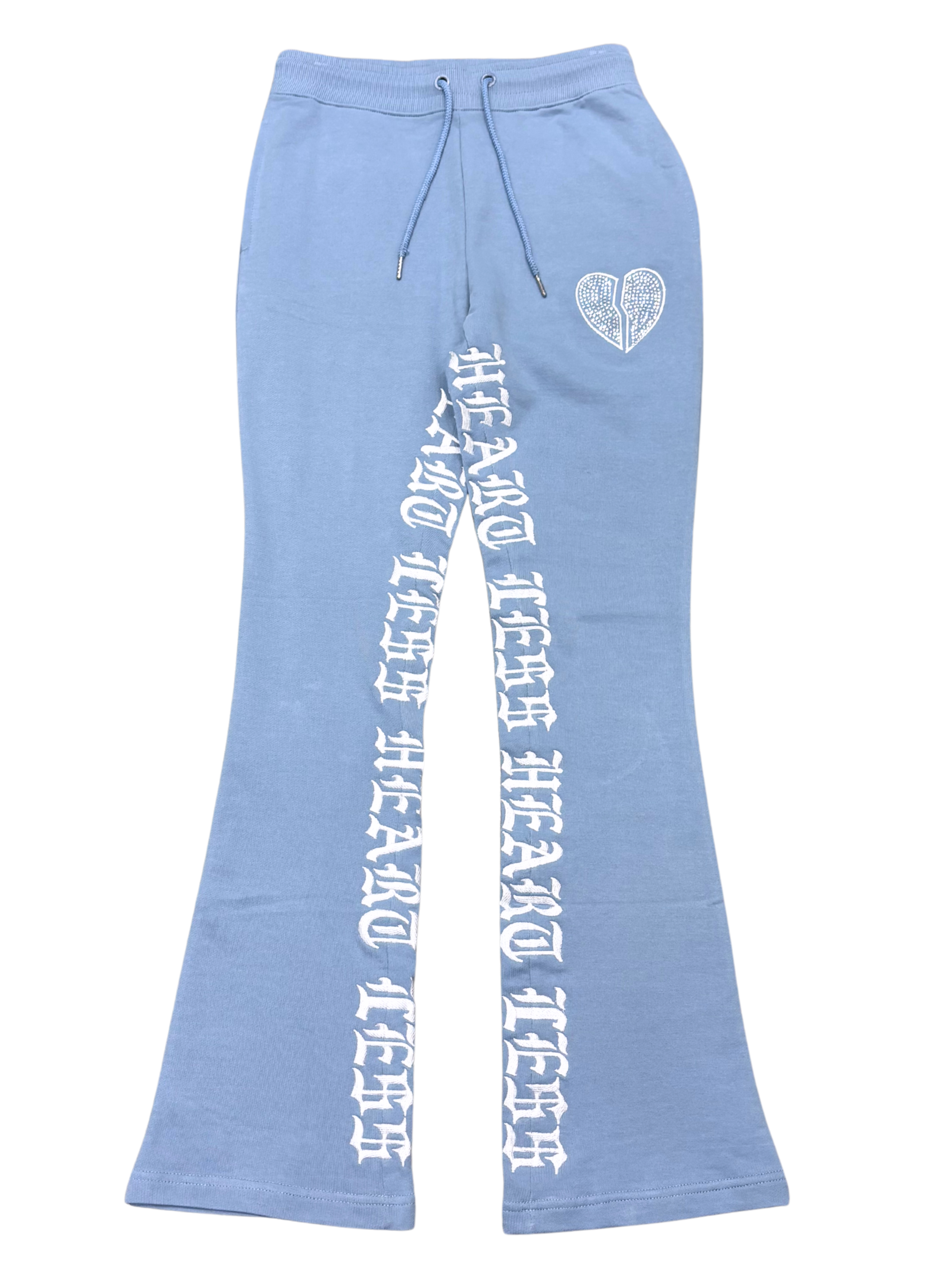 Mens Rhinestone Heartless Stacked Sweatpant