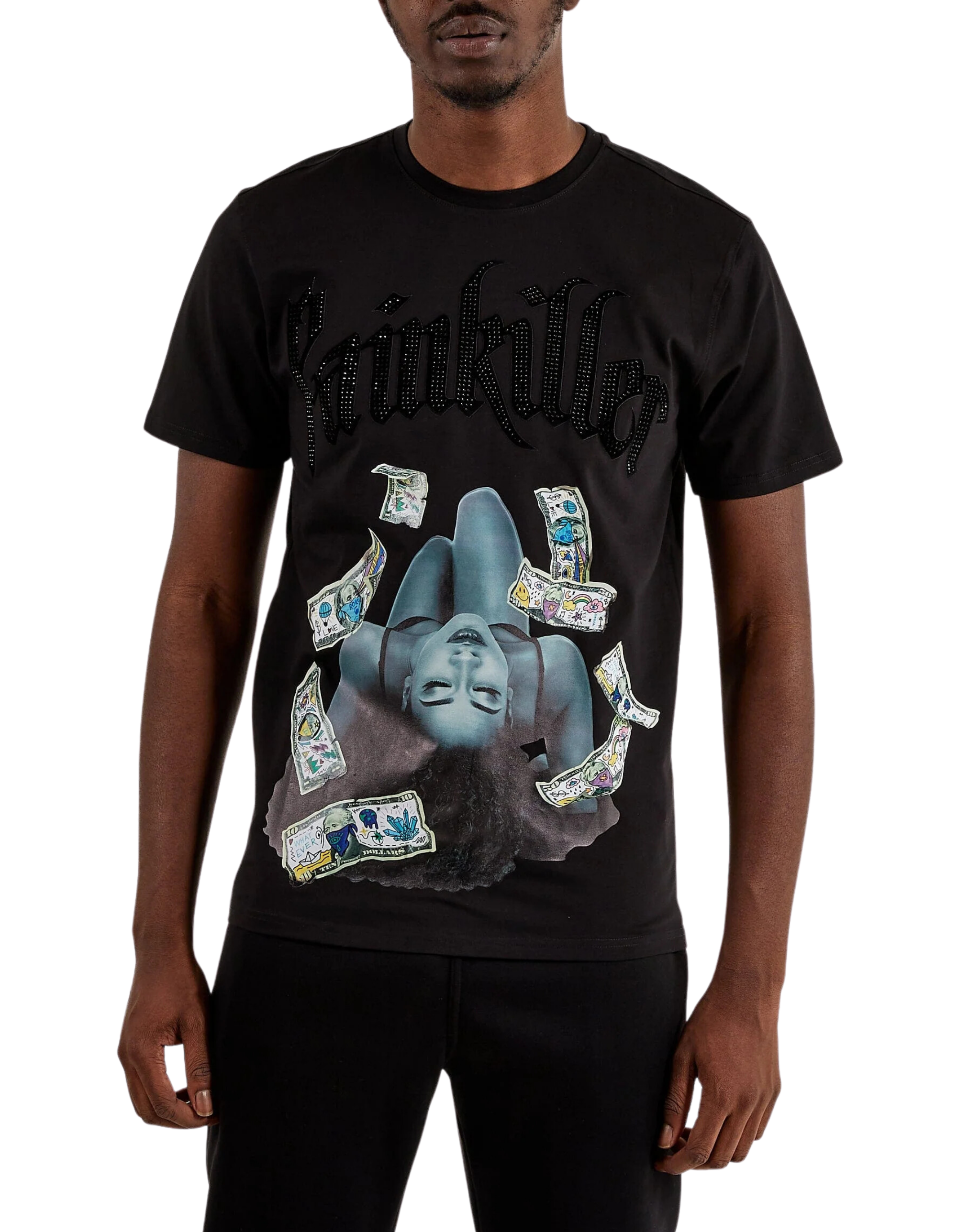 Mens Painkiller With Rhinestones Tee