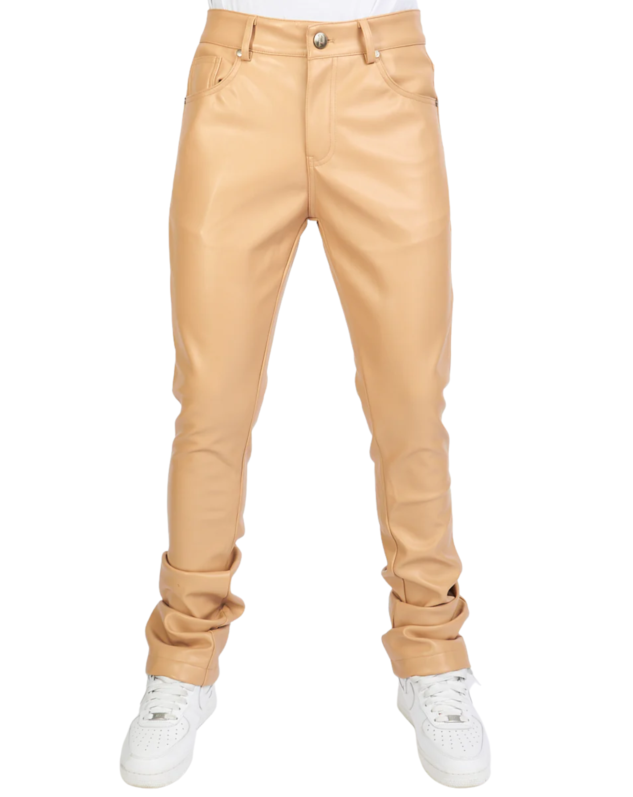 Mens Barlow 552 Leather Flare Stacked Jeans